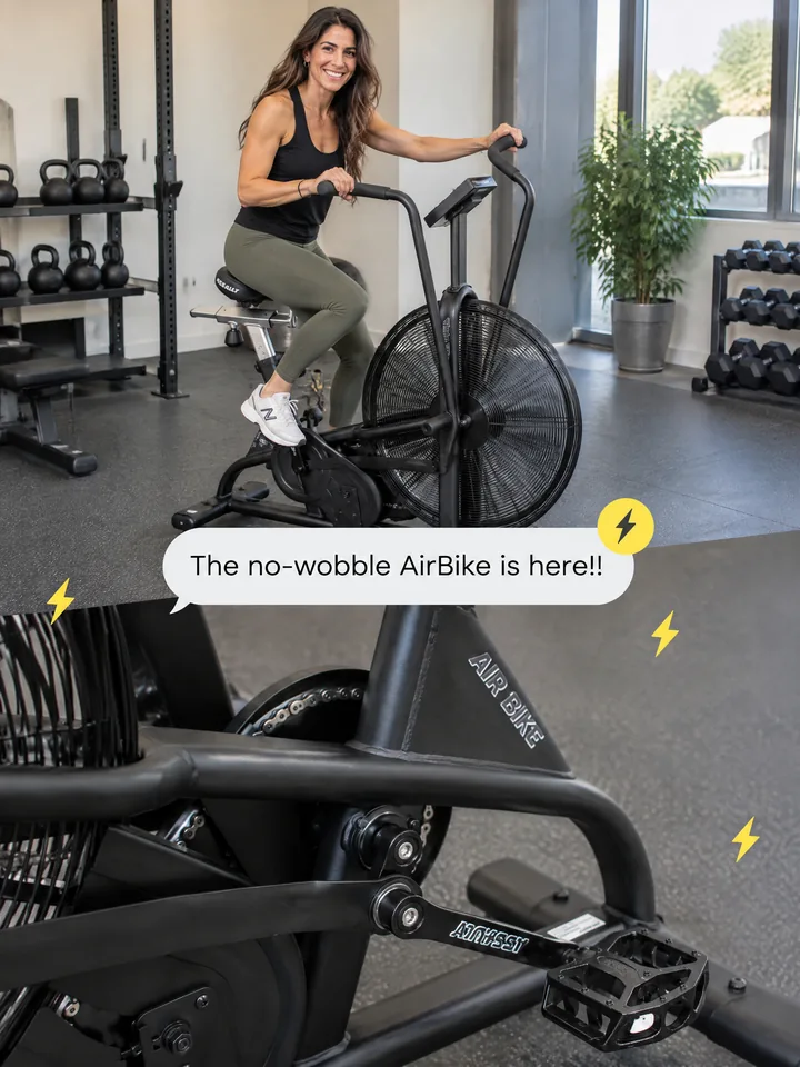Announcement ad remade by Mako for an air bike